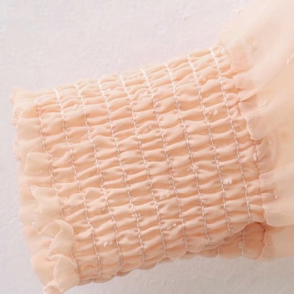 Frill Neck Sequined Detailed dot blouse - Picture 4 of 7